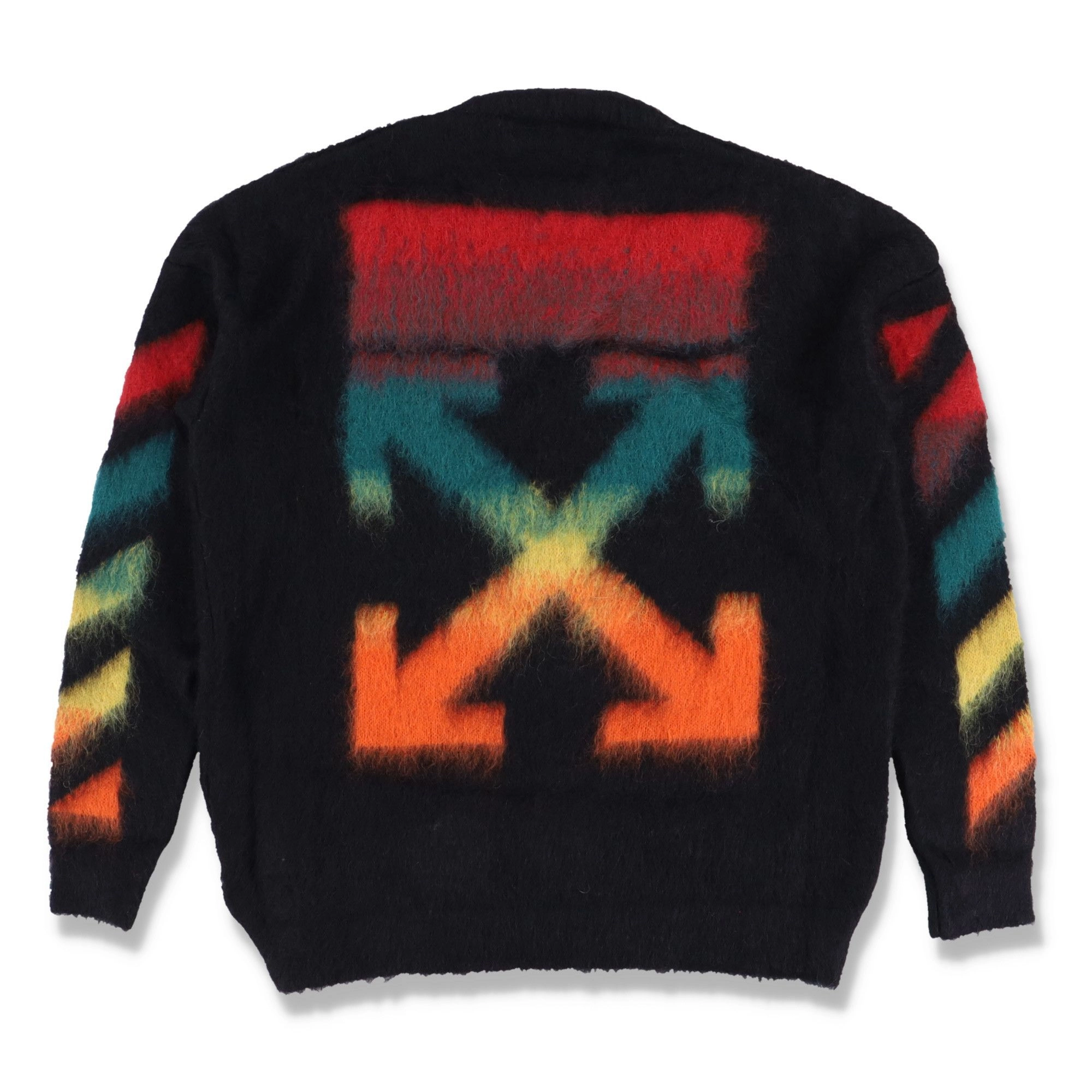 Off-white Black Brushed Mohair Sweater